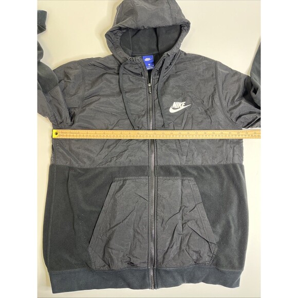 VTG Nike Blue Tag Fleece Jacket Men’s Large Black Full Zip Vintage - Picture 10 of 11